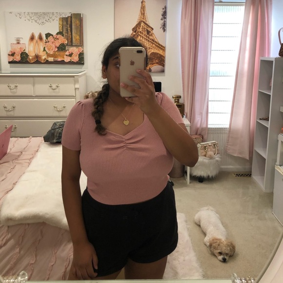 Fashion Nova Love Tree Pink Crop Top - Picture 1 of 4